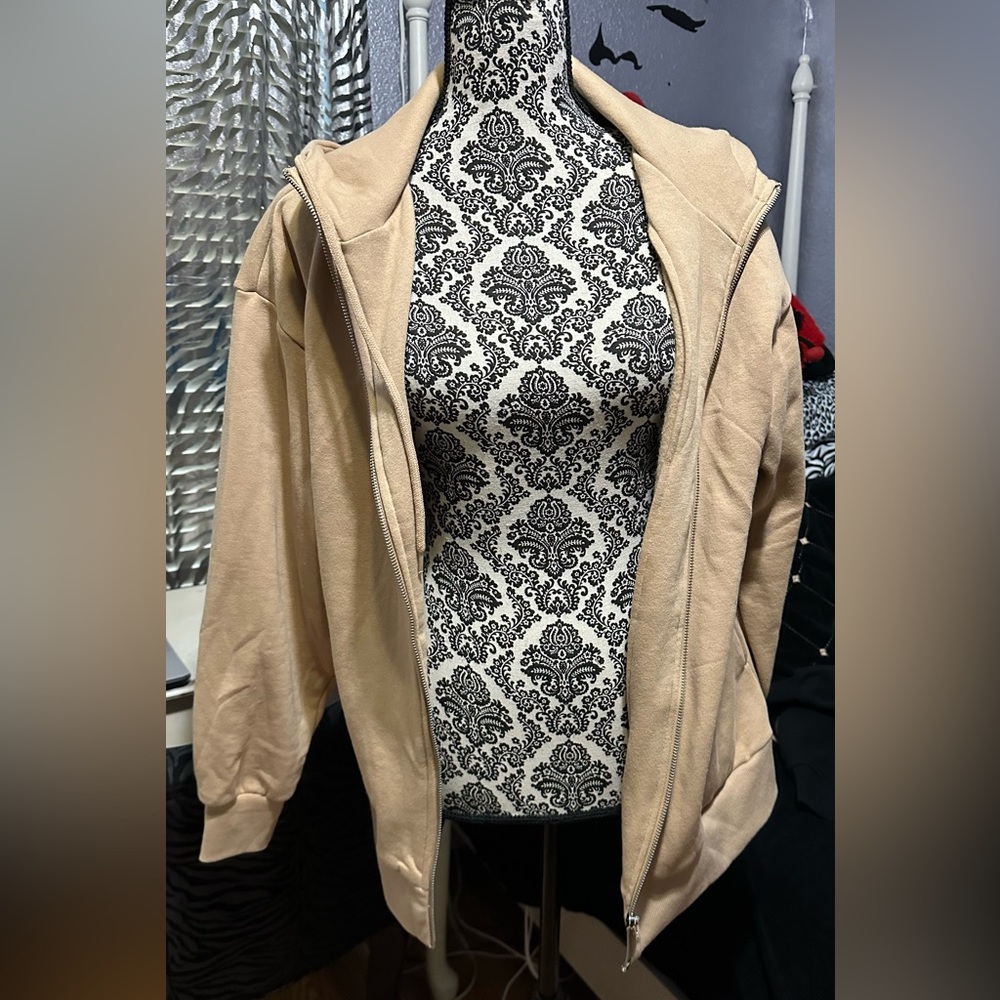 Tan/Nude Zip-Up Jacket